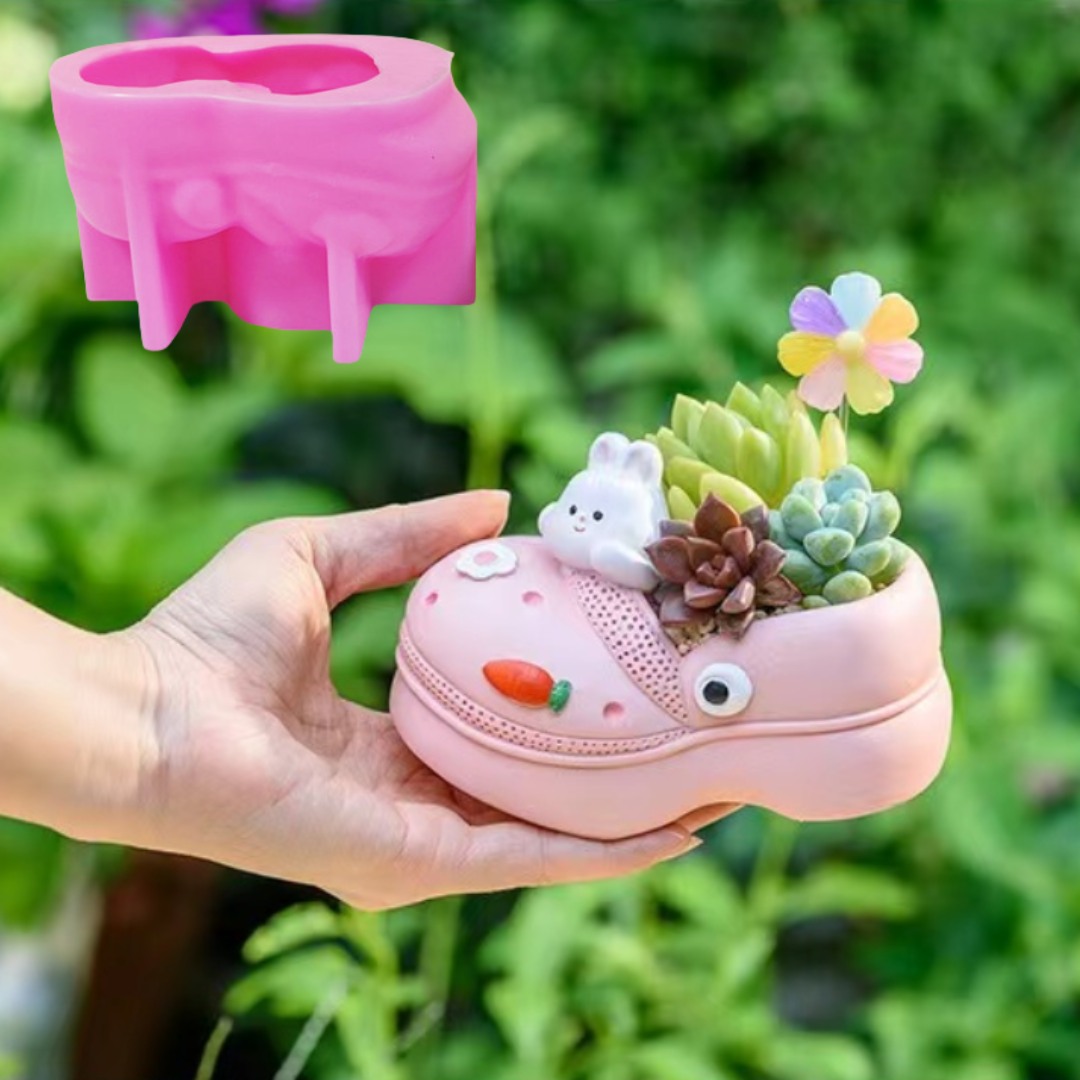 Echeveria Succulent - 3D тапочки в виде животных, горшок