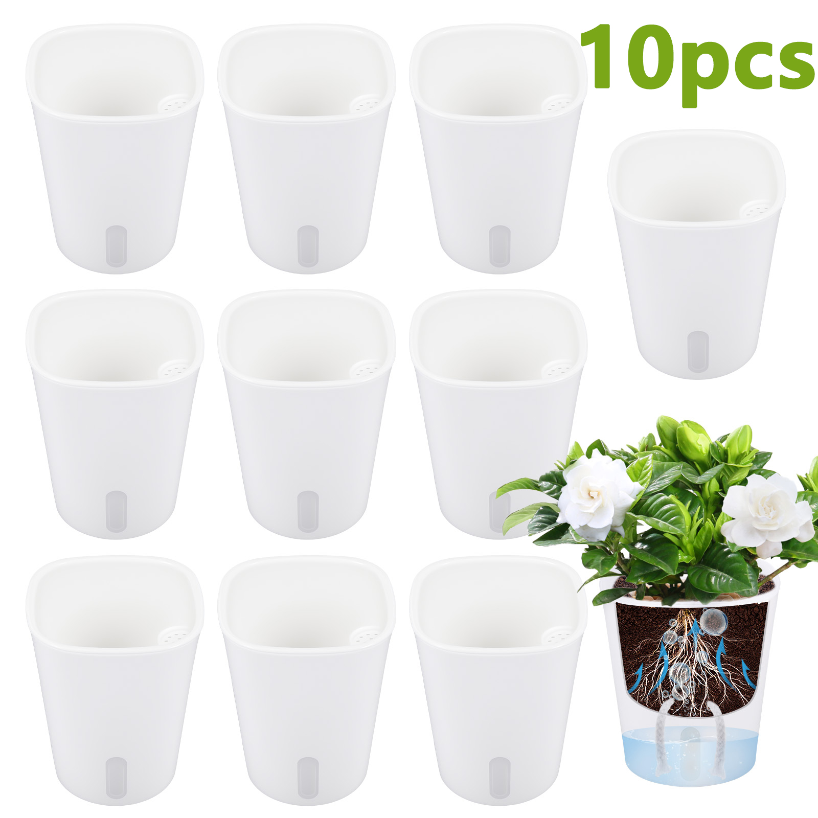 Aloe Vera Pot - 10 шт. самополивающихся пластиковых горшков для