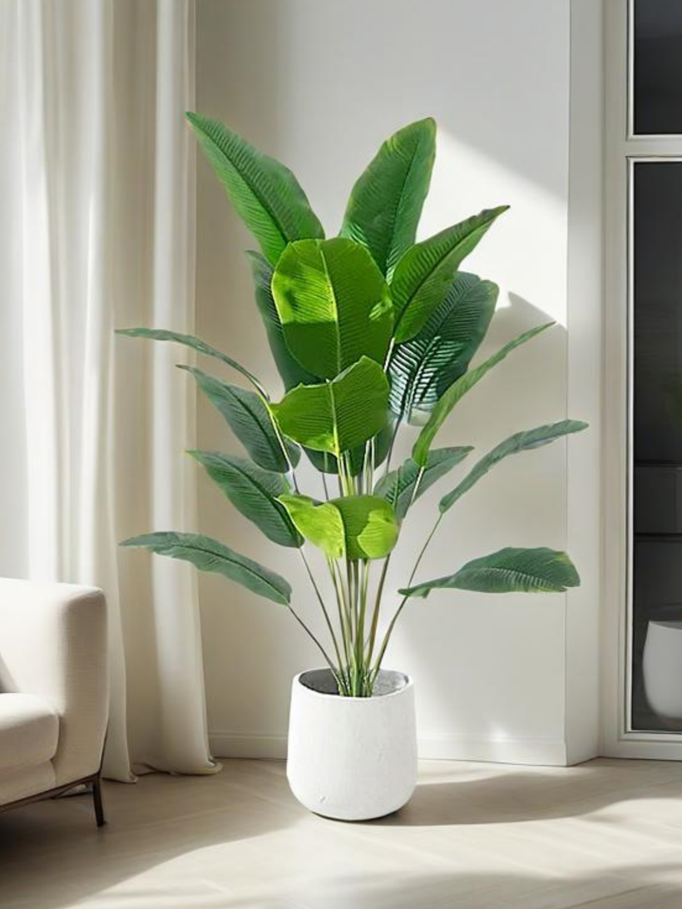 Ficus Lyrata Tree - Искусственное банановое дерево, имитация листьев стрелиции,