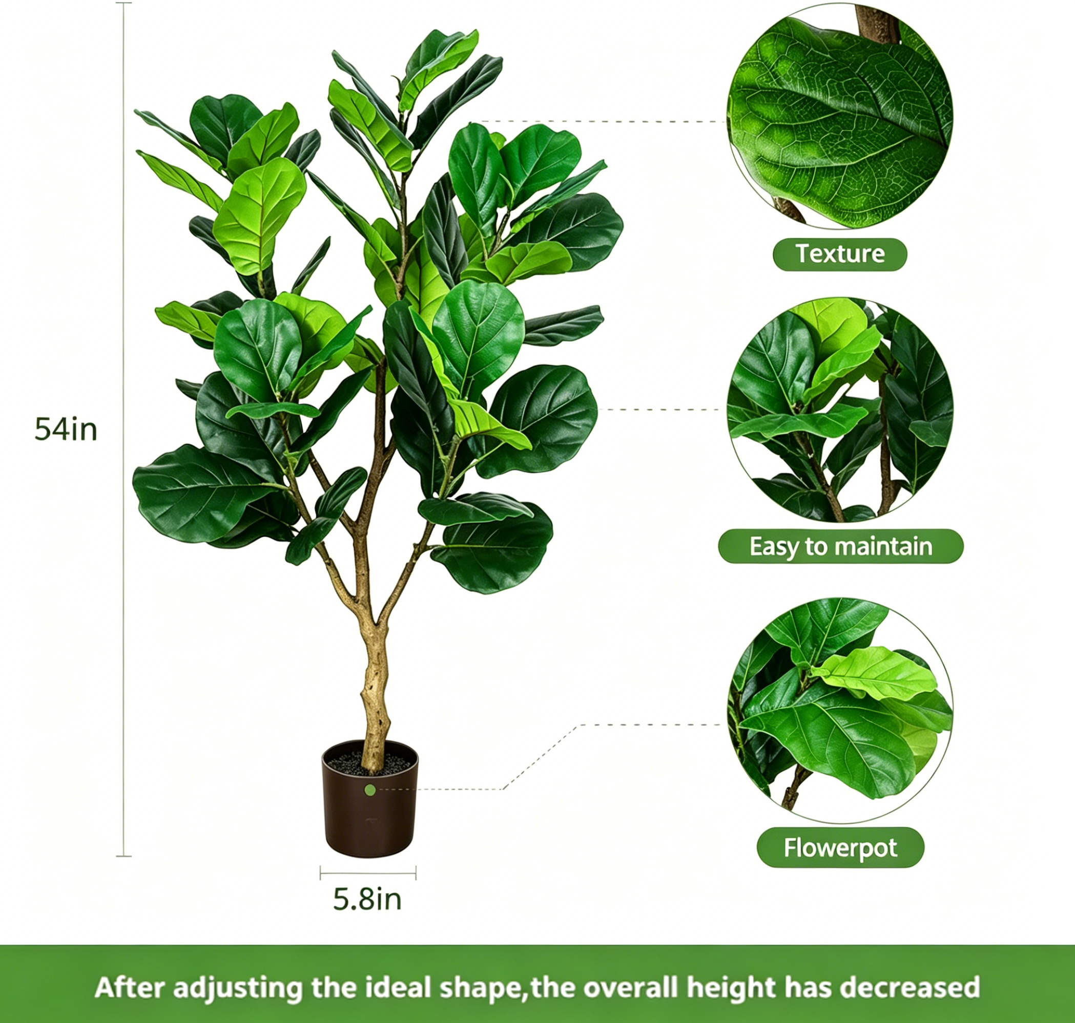 Искусственное дерево фикус лир – обзор и цена Ficus Lyrata Tree