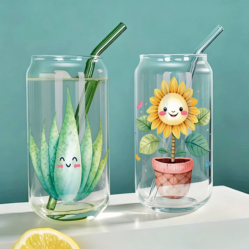 8 шт. DTF-наклейки для стакано – обзор и цена Aloe Vera Pot