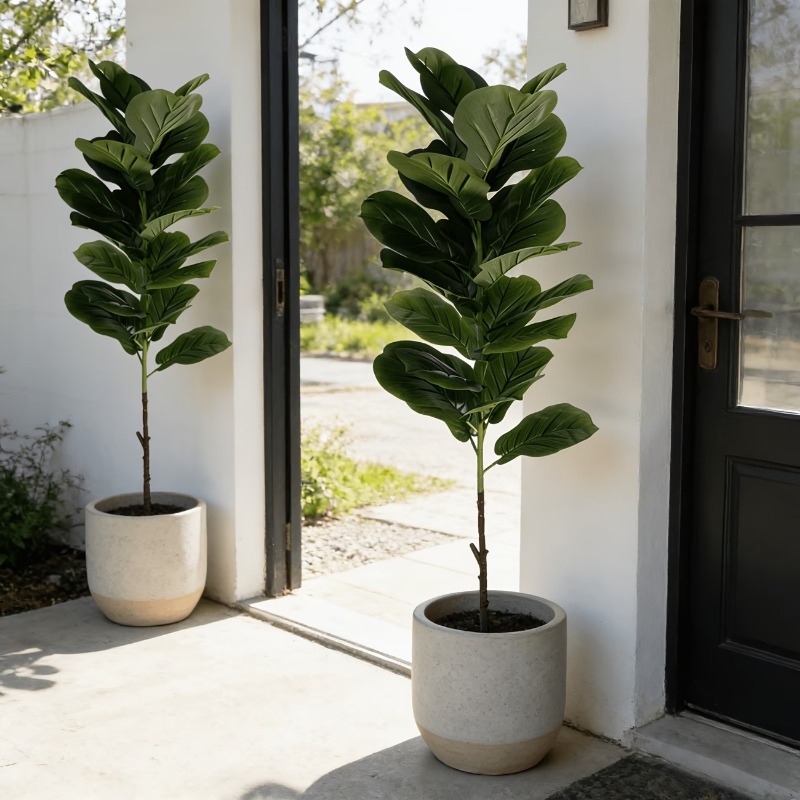 Искусственное дерево Фикус Лир – обзор и цена Ficus Lyrata Tree
